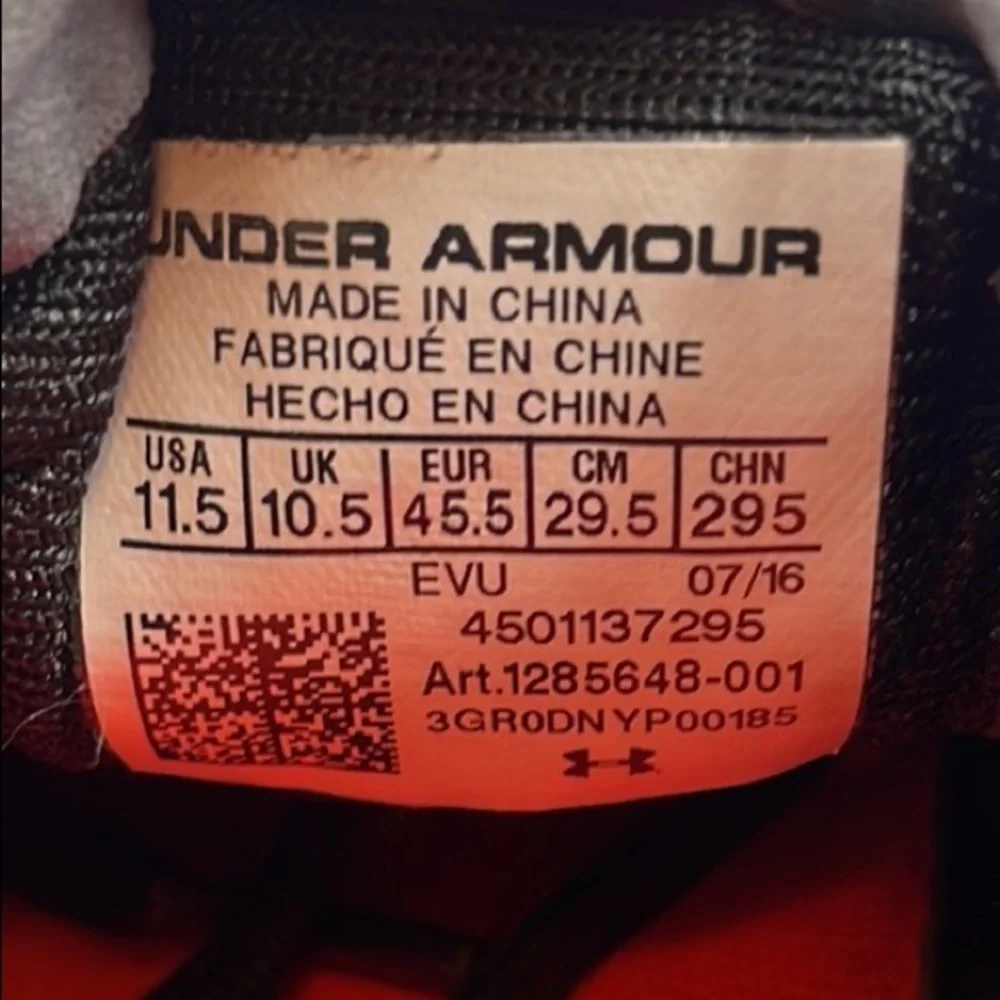 Under Armour Ultimate TR 2 Black Casual Shoes,‎ Men’s sz 11.5